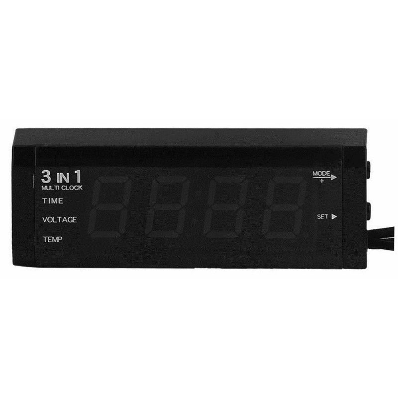 Iron Voltometro Termometro Orologio 3 in 1 digitale LED rosso 0-33V...