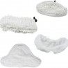 Set 4 panni di ricambio microfibra pavimenti tessuti vetri polvere con frange per maggiore pulizia scopa vapore H2O X5 STEAM MOP