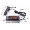 Iron Voltometro Termometro Orologio 3 in 1 digitale LED rosso 0-33V...