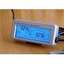 Termometro Digitale Auto LED BLU temperatura interna esterna 82 x 18mm tuning
