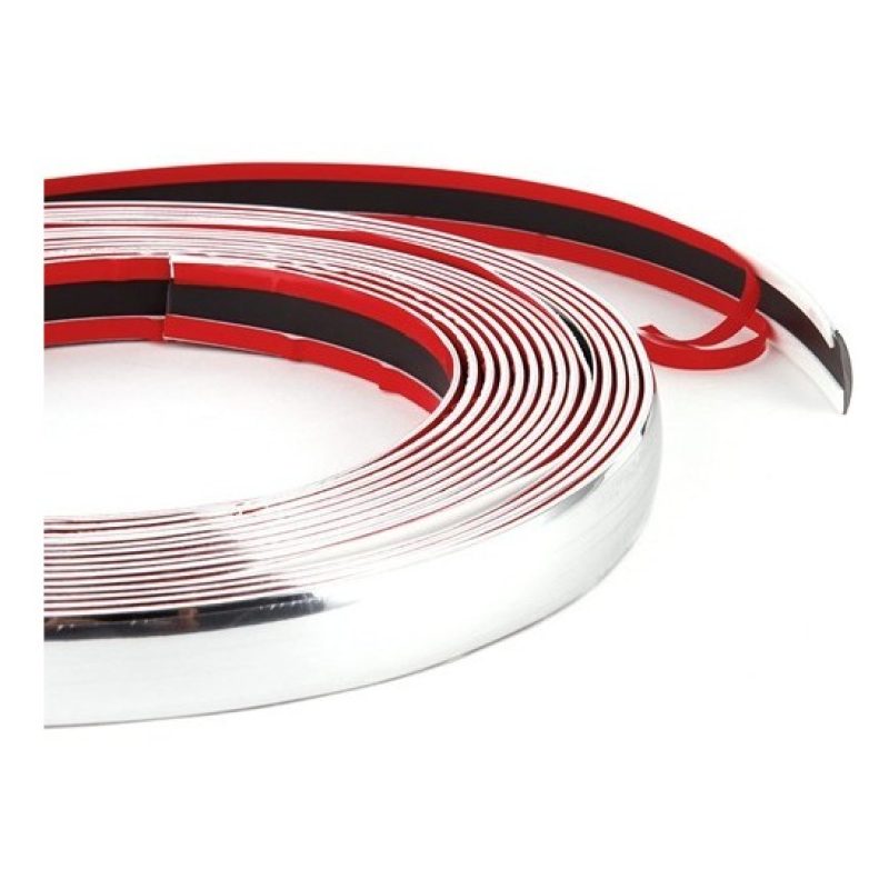 Iron Striscia adesiva decorativa e protettiva per auto cromata 12mm...