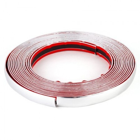 Striscia adesiva decorativa e protettiva per auto cromata 23mm x 3M biadesivo