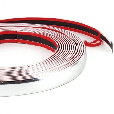 Striscia adesiva decorativa e protettiva per auto cromata 23mm x 3M biadesivo