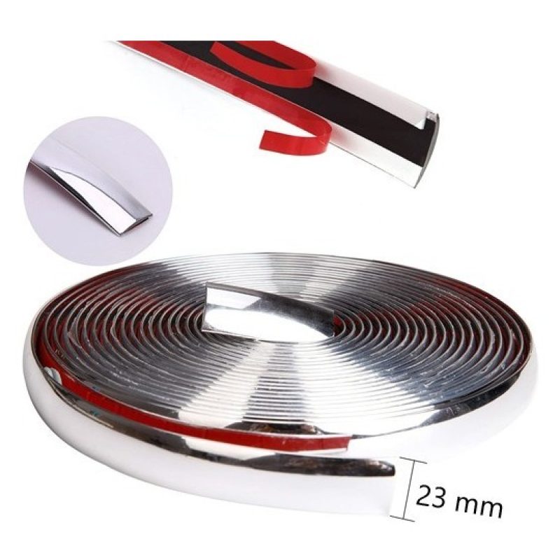 Iron Striscia adesiva decorativa e protettiva per auto cromata 23mm...