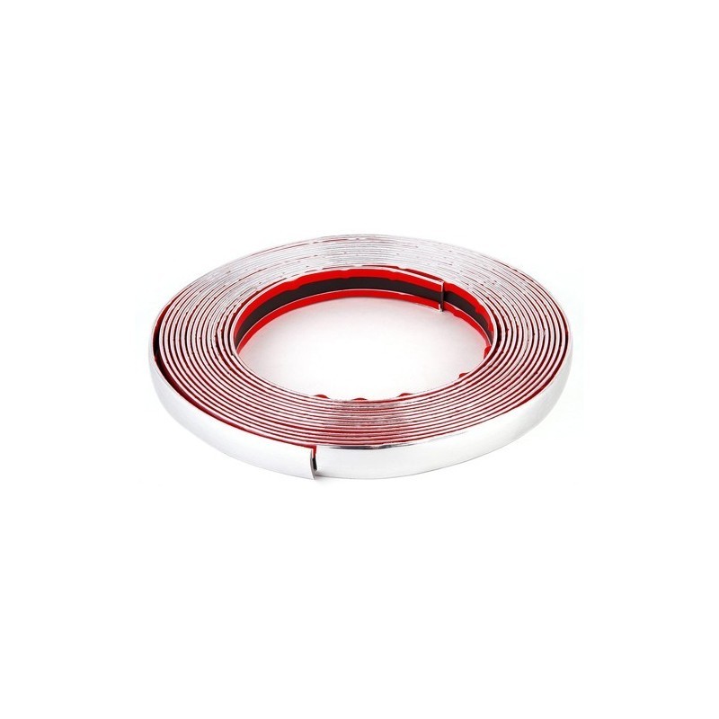Striscia adesiva decorativa e protettiva per auto cromata 25mm x 8M biadesivo