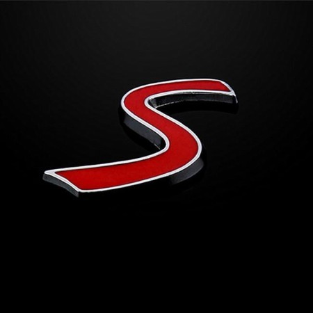 Stemma adesivo scritta logo "S" per auto lega di zinco decorazione carrozzeria