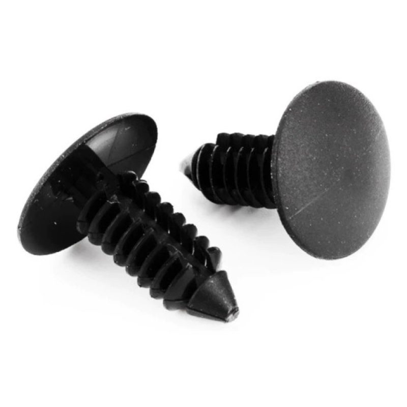 Iron 20x Rivetti in plastica nera per auto materiale plastico monta...