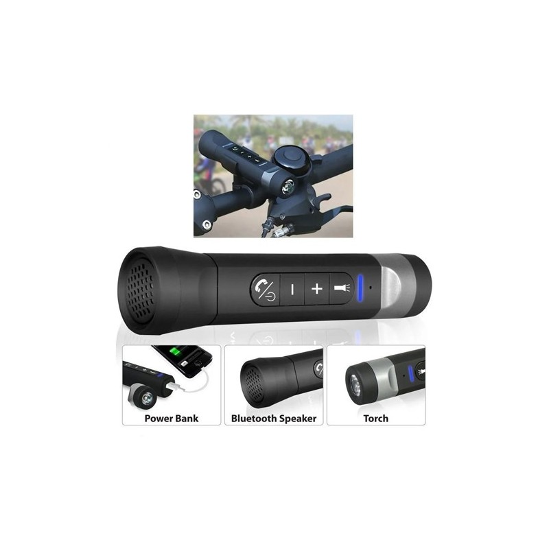 TORCIA MULTIFUNZIONE PER BICI BICICLETTA SPEAKER BLUETOOTH VIVAVOCE POWER BANK