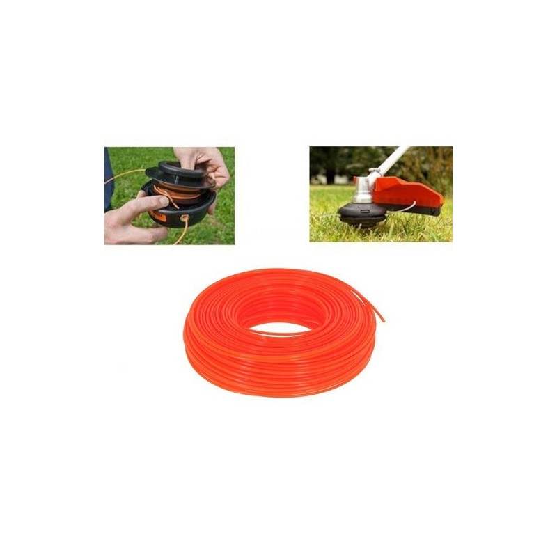 Filo di ricambio decespugliatore zincato plastificato 3 mm x 10 mt arancione