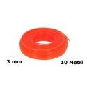 Filo di ricambio decespugliatore zincato plastificato 3 mm x 10 mt arancione