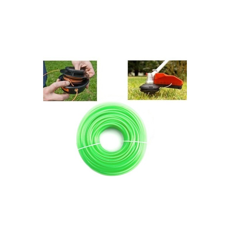 Filo di ricambio decespugliatore zincato plastificato 3mm x 10mt verde giardino
