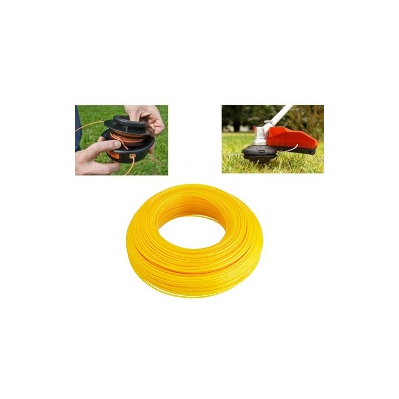 Filo di ricambio decespugliatore zincato plastificato 3mm x 10mt giallo giardino