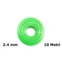 Filo di ricambio decespugliatore zincato plastificato 2.4mm x 10mt verde