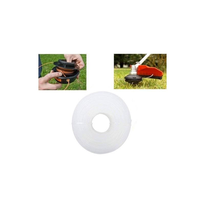 Filo di ricambio decespugliatore zincato plastificato 2.4mm x 10mt bianco