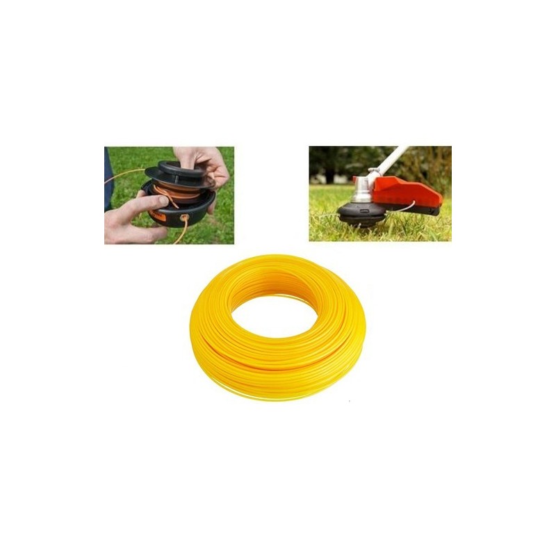 Filo di ricambio decespugliatore zincato plastificato 2.4mm x 10mt giallo