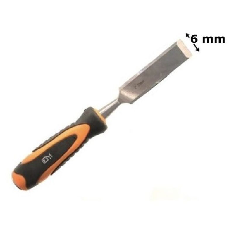 Iron SCALPELLO PER LEGNO DA 6 mm IN ACCIAIO FORGIATO CON MANICO BAT...