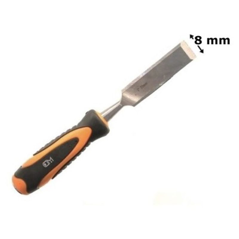Iron SCALPELLO PER LEGNO DA 8 mm IN ACCIAIO FORGIATO CON MANICO BAT...