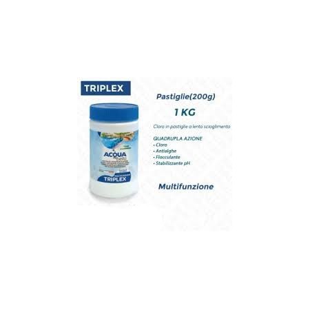 Acqua Bella Triplex 1kg Cloro in pastiglie scioglimento lento per piscina shock