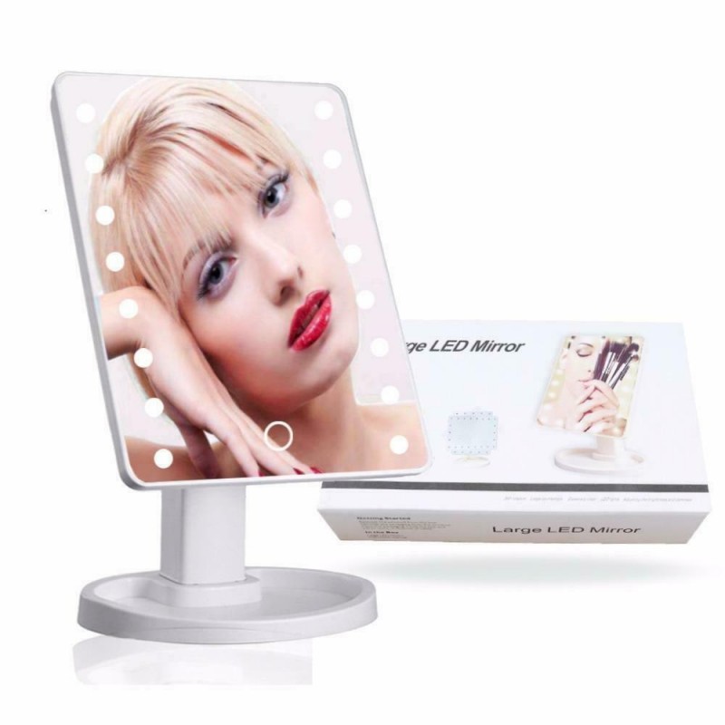 Specchio Trucco Con 16 Luci Led Large Mirror Rotazione 360° Makeup arredamento