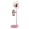 DOBO Specchio da trucco tondo illuminato supporto telefono base tru...