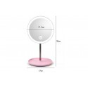 Specchio trucco con luce led base girevole bianco make up illuminato TE-B0293