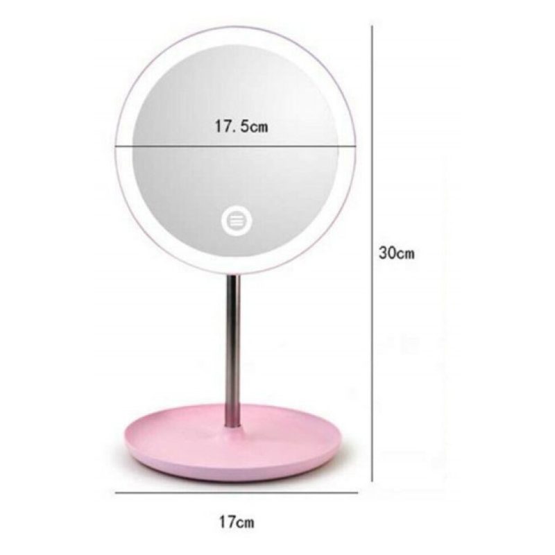 DRIWEI Specchio trucco con luce led base girevole bianco make up il...