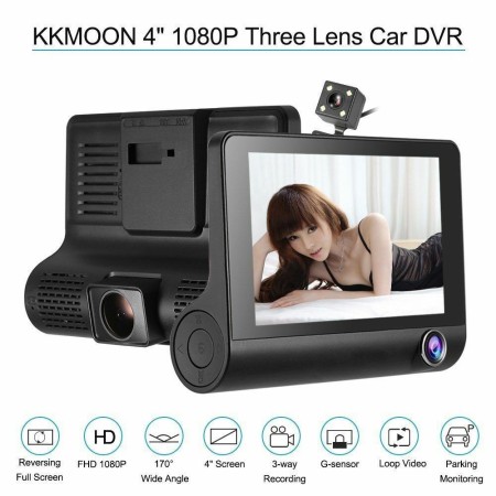 AUTO DVR Video Recorder Fotocamera anteriore posteriore specchio tripla lente