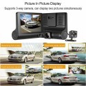 AUTO DVR Video Recorder Fotocamera anteriore posteriore specchio tripla lente
