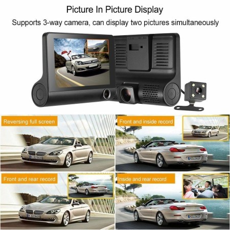 AUTO DVR Video Recorder Fotocamera anteriore posteriore specchio tripla lente