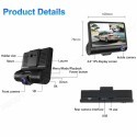 AUTO DVR Video Recorder Fotocamera anteriore posteriore specchio tripla lente