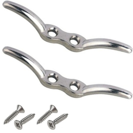 2x Bitta bitte in zinco pressofuso per barca nautica blocca cima ormeggio cromata 100mm