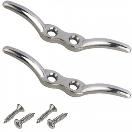 2x Bitta bitte in zinco pressofuso per barca nautica blocca cima ormeggio cromata 150mm