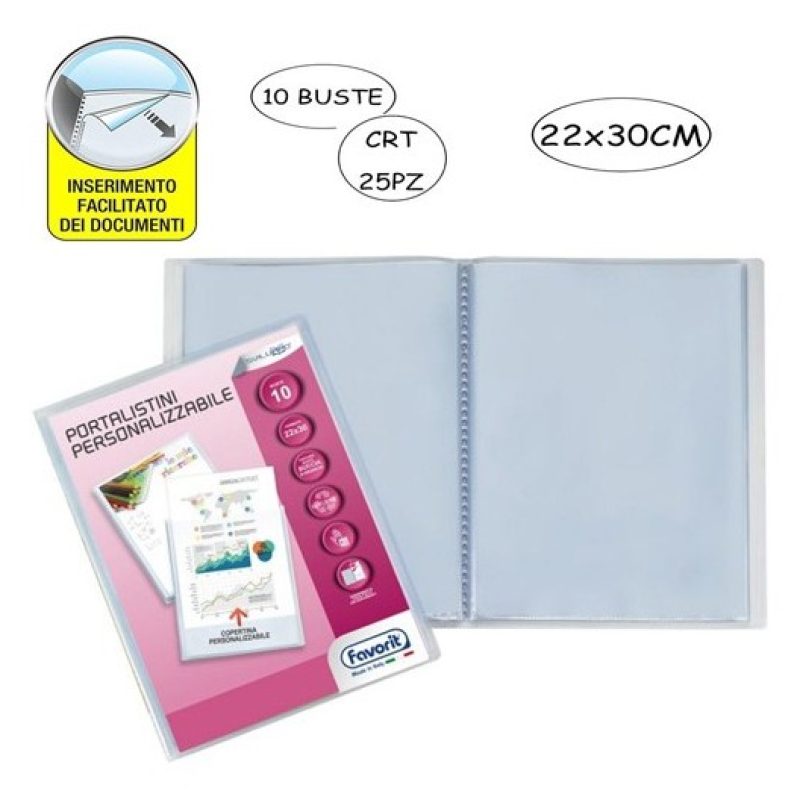 Favorit PORTALISTINI PERSONALIZZABILE FAVORIT 10 BUSTE 22 X 30 CM C...