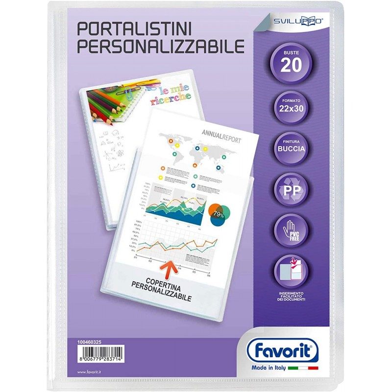Favorit PORTALISTINI PERSONALIZZABILE FAVORIT 20 BUSTE 22 X 30 CM C...