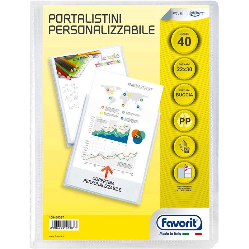 Generico PORTALISTINI PERSONALIZZABILE FAVORIT 40 BUSTE 22 X 30 CM ...