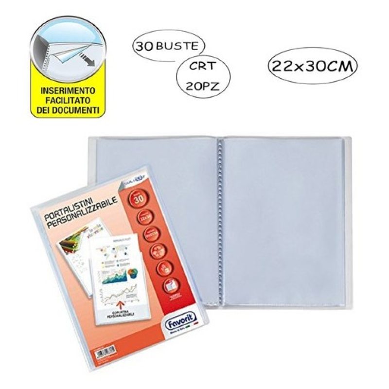 Generico PORTALISTINI PERSONALIZZABILE FAVORIT 30 BUSTE 22 X 30 CM ...