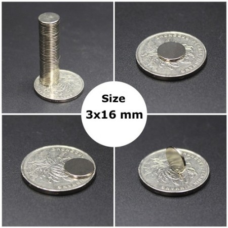 Hongu 51x Magneti Neodimio 3 × 16 mm Calamita Potente Fimo for cate...
