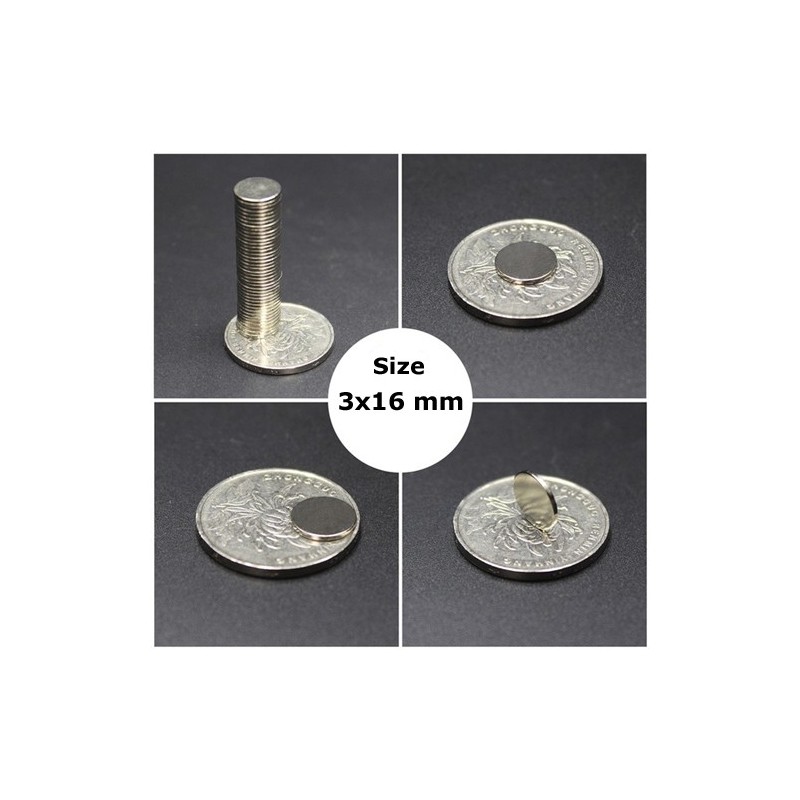 Hongu 51x Magneti Neodimio 3 × 16 mm Calamita Potente Fimo for cate...