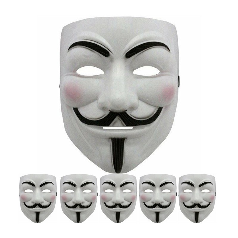 5x maschera V per Vendetta maschere Guy Fawkes Anonymous maschere in plastica