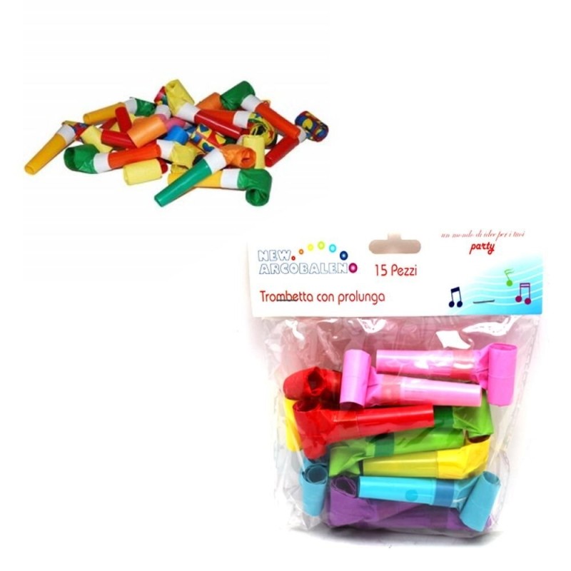 30x TROMBETTE DI CARTA A LINGUA PER FESTE E PARTY BOX SUONO COMPLEANNO CARNEVALE