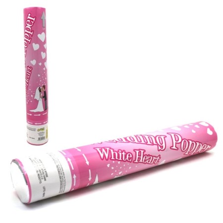 SPARA CORIANDOLI CUORI TUBO 40 CM SOLDI SPARACUORI FESTA PARTY