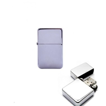 ACCENDINO METALLO CROMATO A STOPPINO CHAMP CROMATO FLINT ZIP ZIPPO RICARICABILE