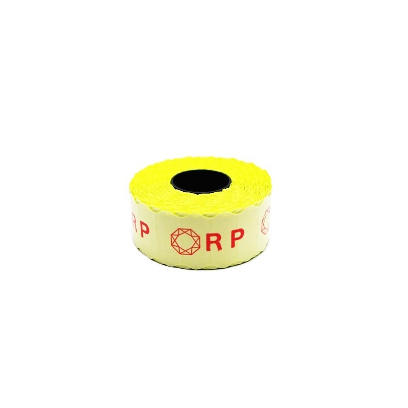 36x ROTOLO ETICHETTE PER PREZZATRICE 26 x 12 mm GIALLO FLUO