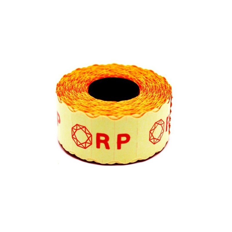 36x ROTOLO ETICHETTE PER PREZZATRICE 26 x 12 mm ARANCIO FLUO