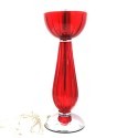 ABAT JOUR LUMETTO DA COMODINO IN VETRO ROSSO CHIC LUCE ILLUMINAZIONE ATTACCO E14