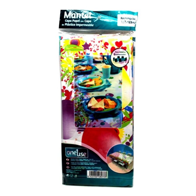 TOVAGLIA CARTA PER FESTE DISEGNO PARTY 1.37X1.8 MT COMPLEANNO USA E GETTA COLORI