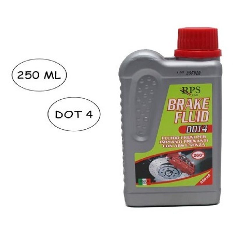 Generico OLIO FRENI DOT 4 ML 250 RPS LINE AUTO E MOTO FLUIDO FRENI ...