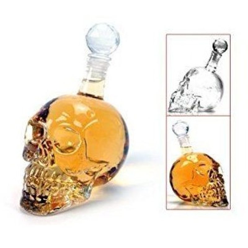 DOBO Skull Head bottiglia teschio con 6 bicchieri in vetro disegno ...