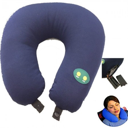 Cuscino da viaggio morbido per il collo cuscino cervicale con funzione vibrante e massaggiante alimentato a batterie 