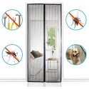 TENDA ZANZARIERA MAGNETICA CON CALAMITA 140 X 240 CM NERA PER PORTA BALCONE